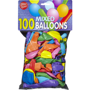 Luftballons - verschiedene Farben, Formen und Größen - 100 Stück