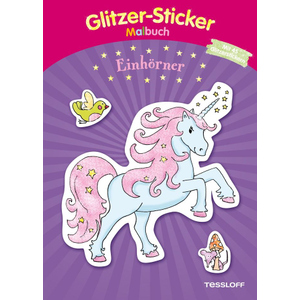 Glitzer-Sticker Malbuch - Einhörner - Tessloff