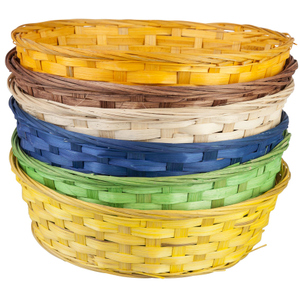 Osterkörbchen - einfarbig - aus Bambus - ca. 25 x 9 cm - 1 Stück