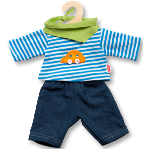Puppenkleidung - Jeans und Ringelshirt - Größe 35 - 45 cm