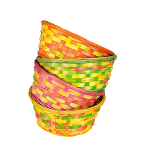 Osterkörbchen - bunt - aus Bambus - ca. 20 x 9 cm - 1 Stück