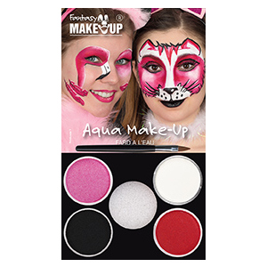 Schminkset - Fantasy Aqua Make-Up - 6-teilig - Flamingo oder Katze