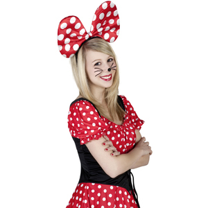 Haarreif - Maus - für Erwachsene - rot