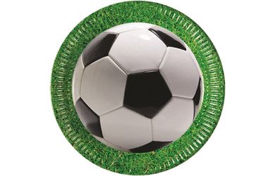 Fußball-Party Set – Inkl. Teller, Servietten, Becher & Banner – Für 24 Gäste