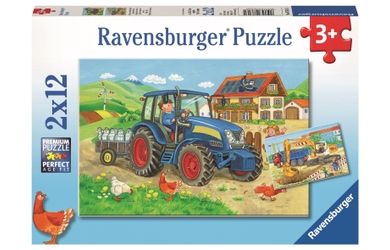 Puzzle-Box - Baustelle und Bauernhof - 2x 12 Teile