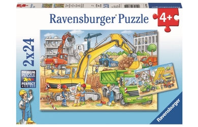 Puzzle-Box - Viel zu tun auf der Baustelle - 2x 24 Teile