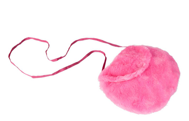 Umhängetasche aus Plüsch, in pink