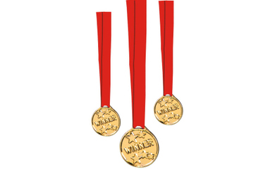 Medaillen - Ø = ca. 4 cm - 6 Stück 