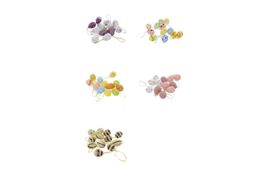 Ostereier zum Hängen - ca. 4 x 2,5 cm - 12 Stück - 1 Set 