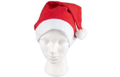 Weihnachtsmütze Aus Plüsch – Mit Dickem Fellrand, Für Erwachsene & Kinder, Rot/gestreift