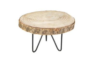 Dekoteller - aus Holz und Metall - Ø = ca. 29 cm