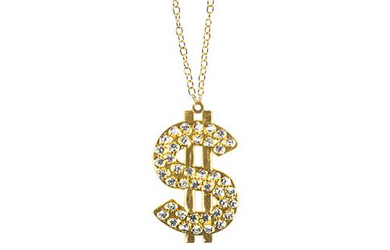 Faschingsschmuck - Halskette - Dollar - für Erwachsene