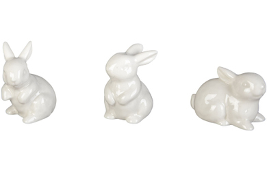 Dekohase - weiß -  aus Keramik - 1 Stück 