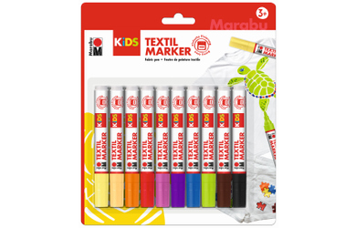 Marabu KiDS Textilmarker - 3 ml - 10 Stück