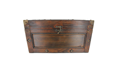 Truhe - L - dunkelbraun - aus Holz - ca. 37,5 x 22,5 x 19,5 cm