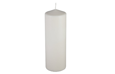 Windlichtkerze - ca. 9,5 x 28 cm - creme