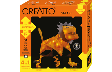 CREATTO - Löwe - Safari - 3D Puzzle mit LED-Lichtern