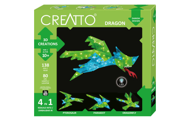 CREATTO - Drache - Dragon - 3D Puzzle mit LED-Lichtern