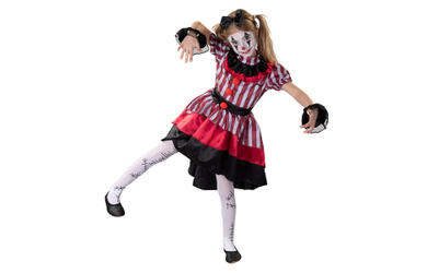 Kostüm - Böser Clown - für Kinder - 3-teilig - Größe 146/152