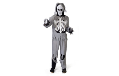 Kostüm - Zombie-Skelett - für Kinder - 4-teilig - Größe 122/128