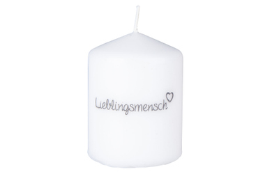 Stumpenkerze - Lieblingsmensch - ca. 6 x 8 cm