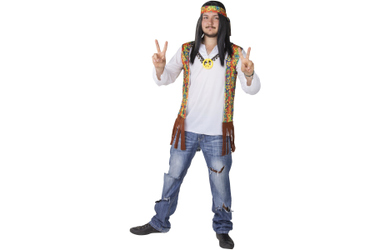 Kostüm - Hippie - 3-teilig - für Erwachsene - Größe 56/58