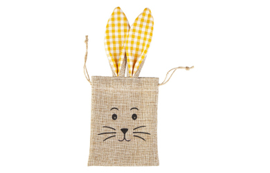 Geschenktasche mit Hasengesicht - aus Jute - ca. 10,5 x 33 x 0,5 cm - 1 Stück
