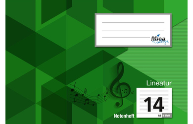 Notenheft A5 - Lineatur 14 - 8 Blatt - Querformat