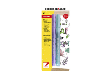 Textmarker - Glitzer Pastell - lila, blau