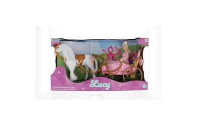 Besttoy - Prinzessinnenkutsche - rosa - mit Pferd und Modepuppe