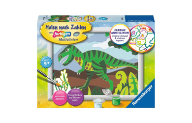Malen nach Zahlen - Hungriger Dinosaurier