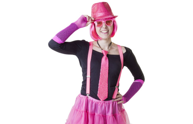 Hosenträger, für Erwachsene - neonpink 