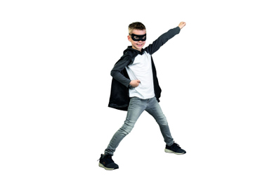 Faschingsset - Superheld schwarz - für Kinder - 2-teilig