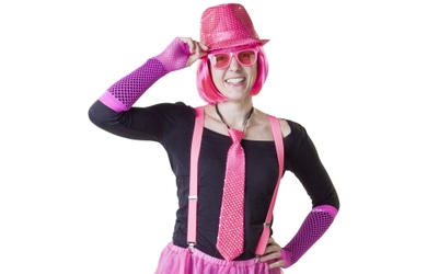 Krawatte - für Erwachsene - pink 