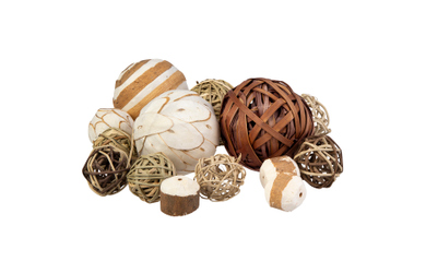 Naturdekokugeln braun/weiß - Set