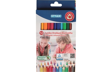 Stylex - 12 Jumbo Dreikant Buntstifte