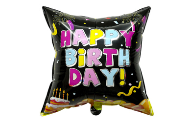 Folienballon - Happy Birthday! - quadratisch - ca. 45 x 45 cm