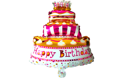 Folienballon - Geburtstagstorte - Happy Birthday