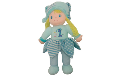 Besttoy - Weichpuppe Maggy - blau mit Zipfelmütze und Rock