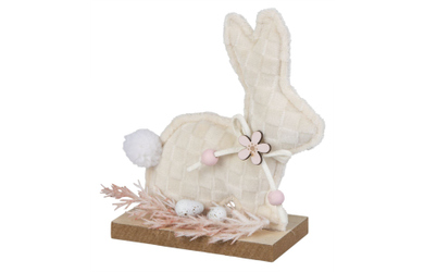 Standdeko - Hase mit Trockenblumen - ca. 9 x 4,5 x 12 cm