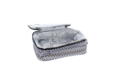 Kühltasche Lunch im Zickzackdesign - ca. 19,5 x 9,5 x 25,5 cm