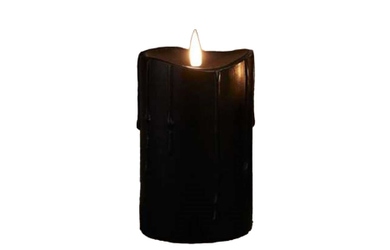 LED Kerze schwarz - ca. 7,5 x 10 cm 