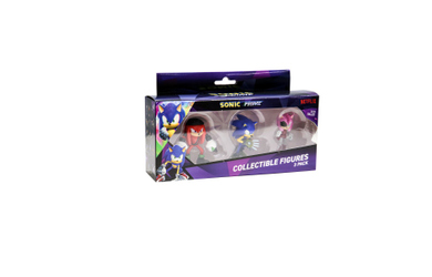 Sonic Prime - Sammelfiguren - 3er Pack - Knuckles NY, Sonic und Rusty Rose