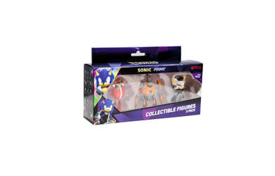 Sonic Prime - Sammelfiguren - 3er Pack - Rebel Rouge, Eggforcer und Dr. Eggman