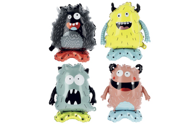 4 Folienballons - Monster Party - ca. 35 x 40 cm