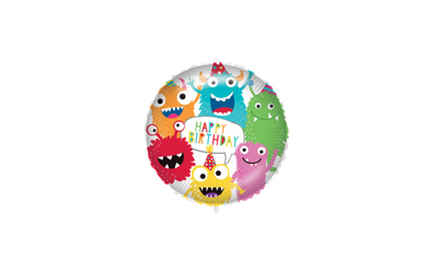 Folienballon - Monster - Happy Birthday - Ø ca. 46 cm