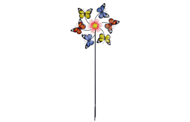 Blumenstecker Windrad - blau/rot/gelb - ca. 38 x 7 x 90 cm
