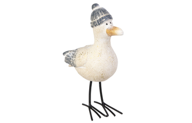 Möwe mit Mütze -grau - ca. 13,5 x 6,7 x 17,6 cm - 1 Stück