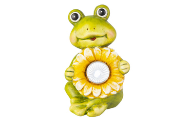 Tier mit solar LED Sonnenblume - ca. 10 x 10 x 15,5 cm - 1 Stück