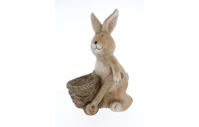 Pflanztopf Hase mit Schubkarre - ca. 29 x 19,5 x 43 cm
